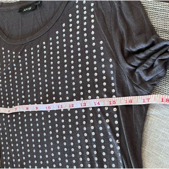 APT 9 Studded Layered Long Sleeve Black Tunic Top Medium lightweight - Picture 11 of 15